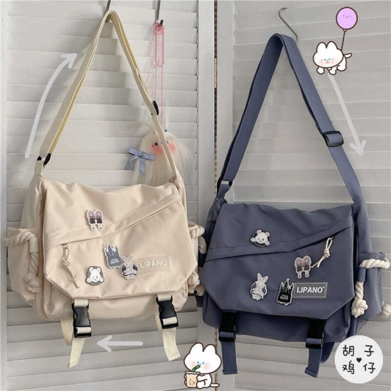 Nylon Handbags Shoulder Bag Large Capacity Crossbody Bags For Teenager Girls Men Harajuku Messenger Bag Student School Bags Sac