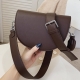 Retro Solid Color Saddle Bag High Quality Leather Shoulder Bags For Women 2023 New Simple Ladies Crossbody Bag Designer Handbags