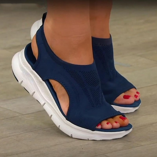 Women Summer Shoes 2022 Mesh Fish Platform Sandals Women Open Toe Wedge Sandals Ladies Light Casual Shoes Zapatillas Muje