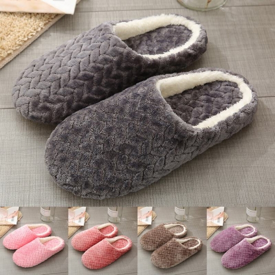 Women Indoor Slippers Warm Plush Home Slipper Autumn Winter Shoes Woman House Flat Floor Soft Slient Slides For Bedroom