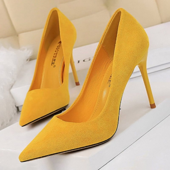 Bigtree Shoes 2023 New Women Pumps Suede High Heels Shoes Fashion Office Shoes Stiletto Party Shoes Female Comfort Women Heels