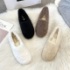 Luxury Lambwool Moccasins Femme Winter Cotton Shoes Women Warm Plush Loafers Comfy Curly Sheep Fur Flats Woman Large Size 40-43