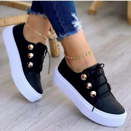 2022 New Fashion Women Flat High Quality Casual Shoes Comfortable Outdoor Sports Platform Plus Size Round Head Shoes