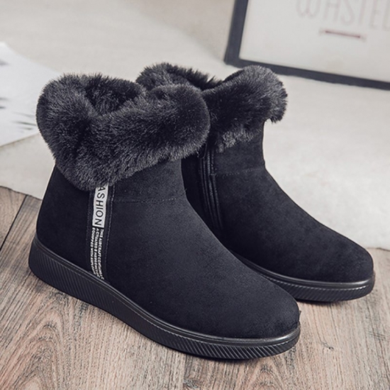 Winter Snow Ankle Boots For Women Casual Woman Shoe Suede Winter Boots Zipper Female Plush Furry Boots Platform Botas Mujer