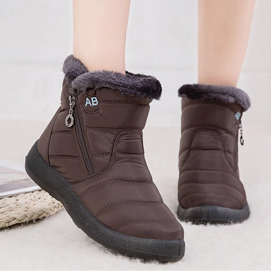 Winter Women Boots Thick Bottom Ankle Boots Women Waterproof Boots Fashion Women Shoes Solid Color Ladies Shoes Female Sneakers