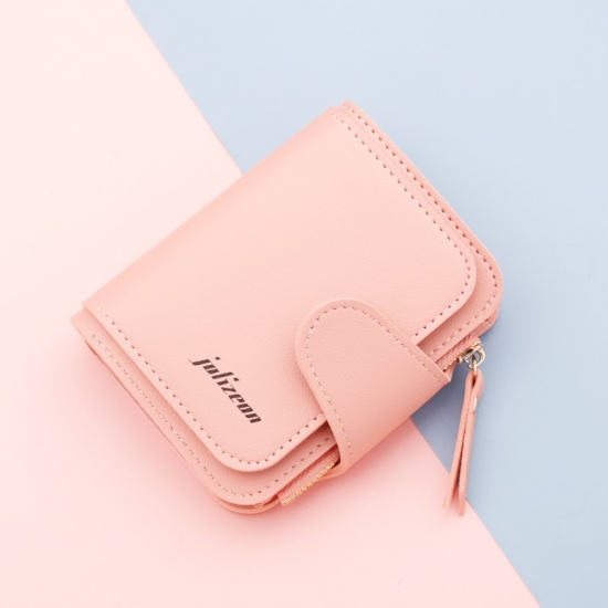 Women Wallet Black-Blue-Pink Short Female Purse Fashion Credit Card Holder Wallet Case Pu Leather Coin Purse 2022  Card Bag