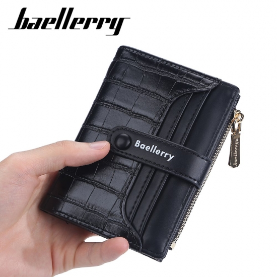 Baellerry Women Short Wallets Stone Stripe Top Quality Card Holder Classic Female Purse Zipper Wallet For Girl