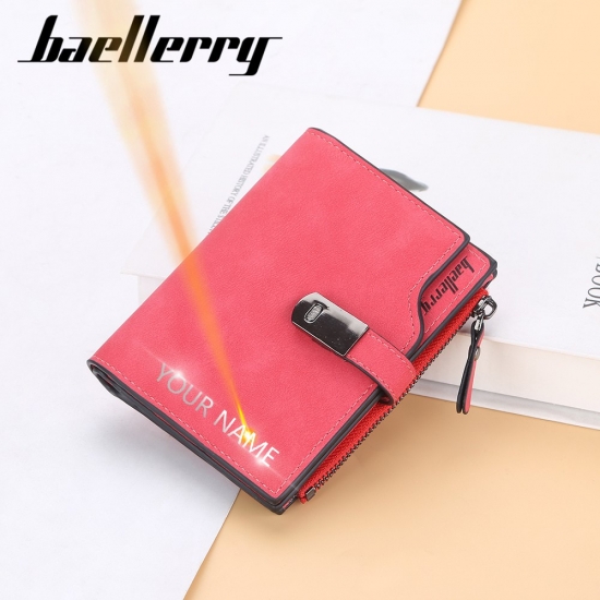 Women Wallets Short Free Name Engraving Magnetic Buckle Top Quality Card Holder Female Purse Zipper Wallet For Women