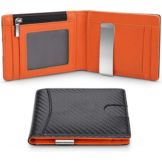 Dienqi Carbon Fiber Rfid Men Wallets  Bag Slim Thin Card Man Wallet Luxury Male Small Short Purse Bi-fold Vallet Billfold
