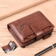 Men Coin Purse Wallet Fashion Rfid Blocking Man Leather Wallet Zipper Business Card Holder Id  Bag Wallet Male