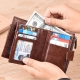 Men Coin Purse Wallet Fashion Rfid Blocking Man Leather Wallet Zipper Business Card Holder Id  Bag Wallet Male