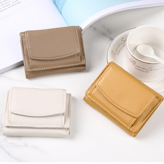 New Women Pu Leather Purses Female Cowhide Wallets Lady Small Coin Pocket Rfid Card Holder Mini  Bag Portable Clutch