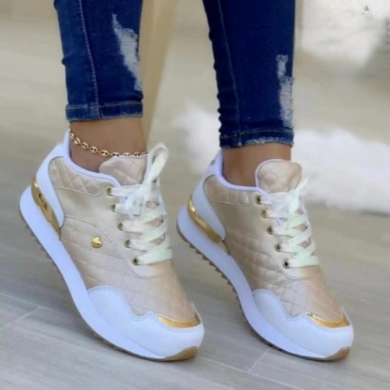 2022 Women Sneakers Platform Shoes Pu Leather Patchwork Casual Sport Shoes Ladies Outdoor Running Walking Shoes Zapatillas Mujer