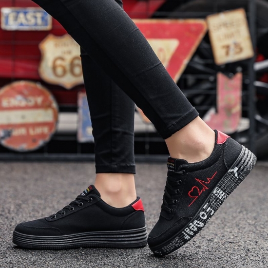 Fashion Women Vulcanized Shoes Sneakers Ladies Lace-up Casual Shoes Breathable Canvas Lover Shoes Graffiti Flat Zapatos Hombe