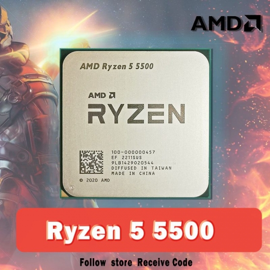 Amd Ryzen 5 5500 R5 5500 3-6 Ghz 6-core 12-thread Cpu Processor 7Nm L3=16M 100-000000457 Socket Am4 No Fan