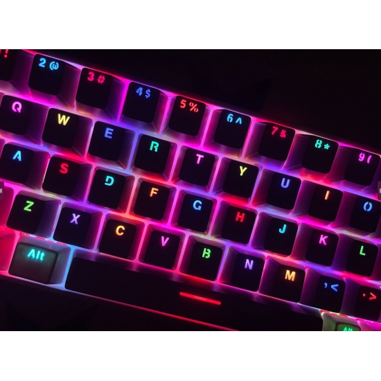 New 104 Pcs Mechanical Keyboard Keycaps Set Oem Backlit Two-color Abs Purple White Key Cap For 61-87-104 Key Cherry Mx Keycap