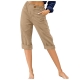 Oalirro Women Casual Straight Loose Pants Cropped Trousers Cargo Capris for Women Khaki