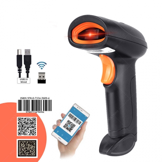 Handheld Wireless Barcode Scanner Portable Wired 1D 2D Qr Code Pdf417 Reader  For Retail Shop  Logistic Warehouse