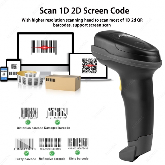 Code Reader Scanner 1D-2D Handheld Barcode Scanner Qr 2D Scanner Bar Reader Portable Qr Scanner Usb Code Scanner Pdf417 Dm Code