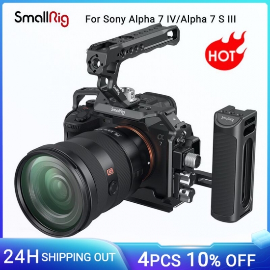 Smallrig Full Dslr Cage For Sony Alpha A7Iv A7 Iv - Alpha 7S Iii Advanced Cage Kit L-bracket Baseplate For Sony A7Iv A7M4 3669