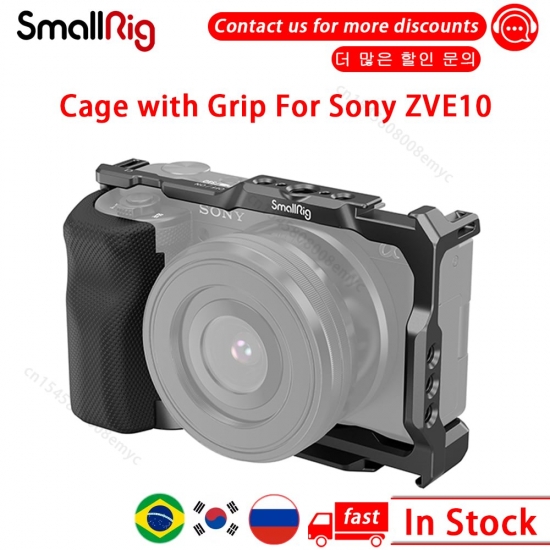 Smallrig Camera Cage With Grip For Sony Zve10 Extension Grip L-shaped Handle Vlogger Kit For Zv-e10 Camera Accessories