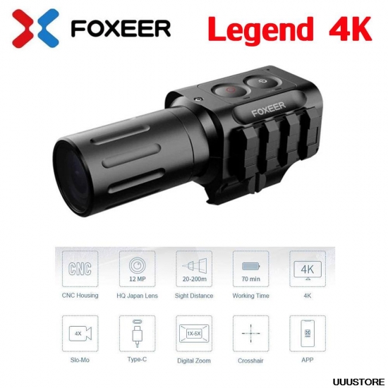 Foxeer Legend 4K 25Mm-35Mm-50Mm Airsoft Scope Fpv Action Mini Camera For Cnc Ambrella 1X-5X Digital Zoom W- Wifi App Part Accs