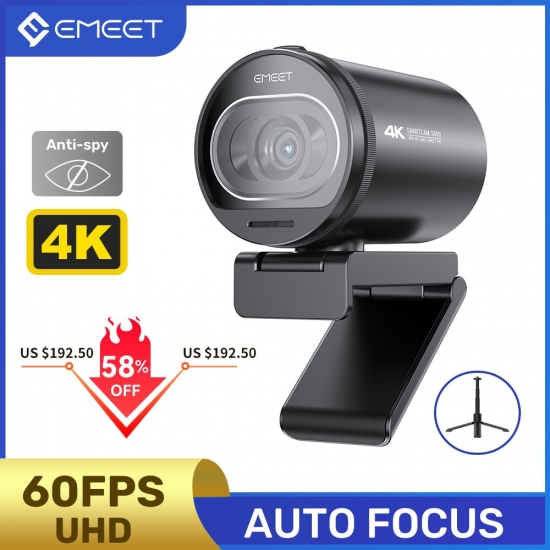 4K Webcam 1080P 60Fps Autofocus Streaming Web Camera Emeet S600 Living Stream Camera With Mics-amp;Amp;Privacy Cover For Tiktok-Youtube