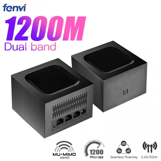 Fenvi Ac1200 Whole Home Mesh Wireless Wifi System 2-4G-5-0Ghz Wi-fi Wireless Router High Speed Wireless Bridge Repeater Pk Mw6