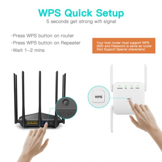 5G Wifi Reapter Wifi Amplifier 1200Mbps Wireless Home Wi-fi Singal Booster 2-4G Long Ranger Wi Fi Extender Internet Repiter