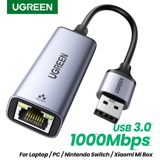 Ugreen Usb Ethernet Adapter Usb3-0 1000Mbps Usb Rj45 Network Card For Laptop Xiaomi Mi Box S Nintendo Switch Pc Internet Usb Lan
