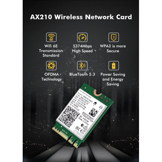 Dual Band Intel Ax210 Wireless Ax210Ngw 2-4Gbps 802-11Ax Wireless Wi-fi 6 Ax200 For Intel 8265Ngw-9260Ac M-2 Ngff Wlan Wifi Card