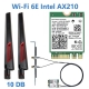 Wi-fi 6E Intel Ax210 Card Bluetooth 5-3 Wifi 6 Adapter 5374Mbps 2 In 1 Desktop Kit 10Dbi Antenna 802-11Ax 2-4G-5Ghz-6Ghz  For Pc