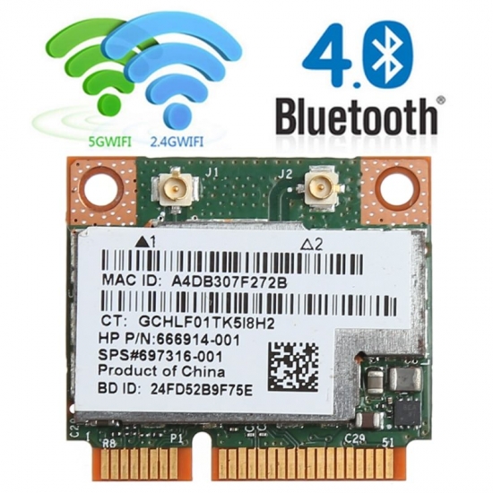 Dual Band 300Mbps Bcm943228Hmb For Bluetooth4-0 802-11A-B-G-N Wifi Wireless Card Half Mini Pci-e Notebook Wlan 2-4G-5Ghz Adapter