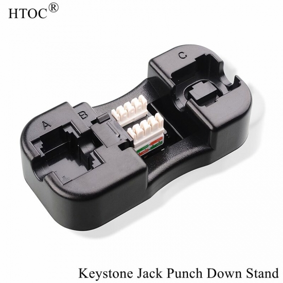 Htoc Universal Rj45 Cat6-Cat5E-Rj11-12 Keystone Jack Punch Down Stand Wiring Tool Module Holder