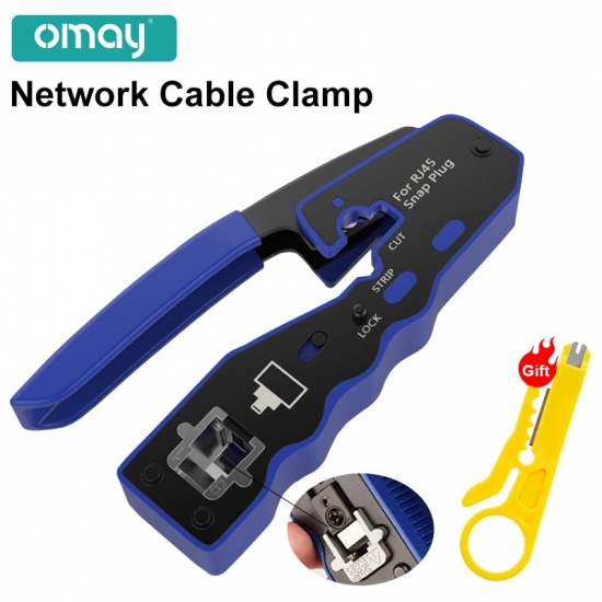 Rj45 Utp Crimper Network Tools Ethernet Cable Stripper Through-hole Connector Cat5-6-7-8 Pliers Pressing Wire Clamp Tongs Clip