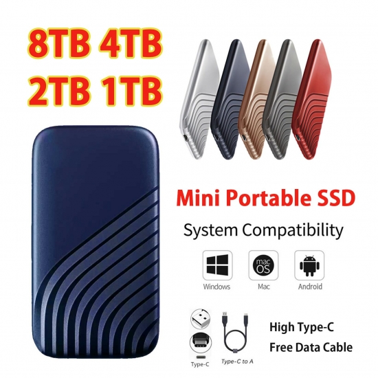 High Speed Solid State Drive Portable External Ssd Usb Type C Usb3-1 2Tb 4Tb 8Tb Data Storage Devices Portable Mobile Hard Disks