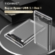 Tishric Transparent Hdd Case For Hard Drive Box 2-5 Hdd Enclosure Sata To Usb 3-0 Type-c 3-1 Mobile External Hard Drive Case