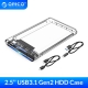 Orico 2-5-amp;#39;-amp;#39; Transparent Hdd Case Sata To Usb 3-1 Gen2 10Gbps External Hard Drive Case Hdd Enclosure Ssd Disk Case Support Uasp