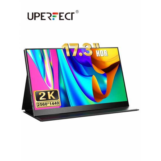 Uperfect Portable Monitor 2K 17-3 Inch Qhd Freesync Hdr Ips 99%Srgb Lightweight Eye Care Computer Display With Type-c Mini Hdmi