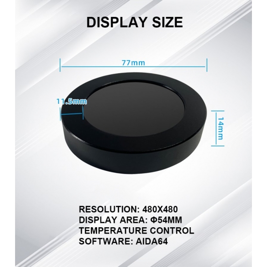 2-1 Inch Round Screen Ips Dynamic Display Temperature Aida64 Circle Monitor Diy Covering 120-240-360 Water Cooling Pc Cpu Aio