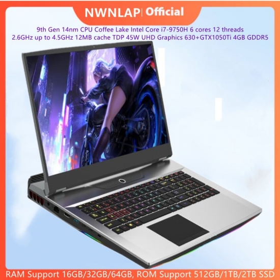 Laptop 9Th Gen 14Nm Core I7-10750H 6 Cores 12 Threads Windows10 Geforce 4G Pcie*4 Dual Ddr4 Gaming Computer Hdmi Hd Wifi Bt4-0