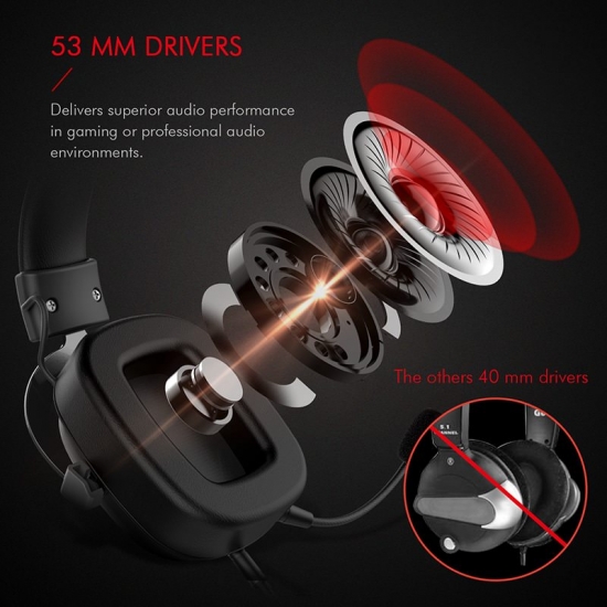 Havit H2002D Wired Headset Gamer Pc 3-5Mm Ps4 Headsets Surround Sound -amp;Amp; Hd Microphone Gaming Overear Laptop Tablet Gamer