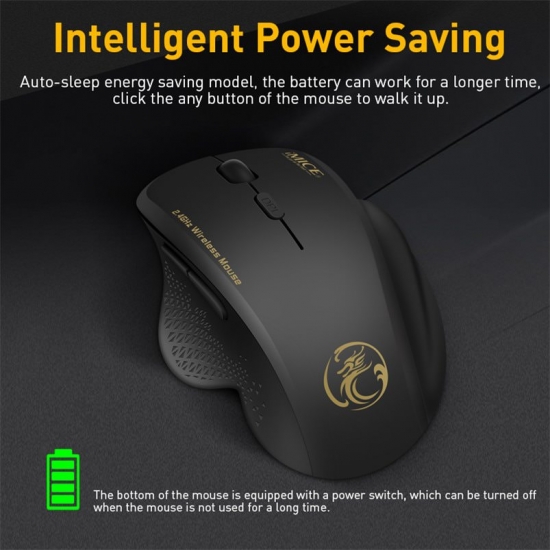 Wireless Mouse Ergonomic Computer Mouse Pc Optical Mause With Usb Receiver 6 Buttons 2-4Ghz Wireless Mice 1600 Dpi For Laptop
