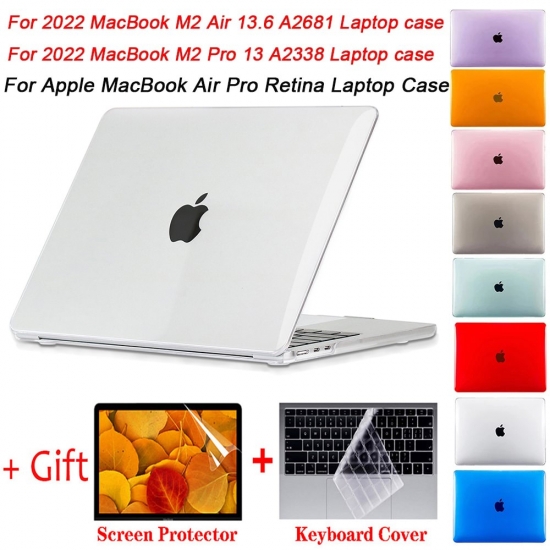 Laptop Case For Macbook Air M2 2022 Model A2681 13-6 Inch Case For Apple Macbook 11 12 13 14 15 16 Inch Laptop Shell M1 Pro 13-3