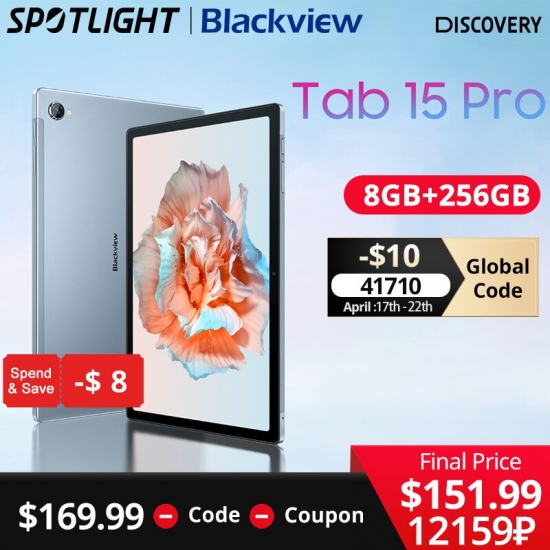 Global Version Blackview Tab 15 Pro Tablet Android Pad Octa Core 8Gb 256Gb 8280Mah Battery  10-5-amp;#39;-amp;#39;Display 13Mp Camera Tablet Pc