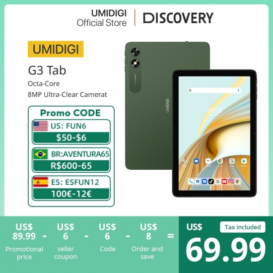 New Arrival Umidigi G3 Tab Android 13 Smart Tablet 10-1-amp;Quot; Hd Display Mtk 8766  6000Mah Mega Battery Cellphone