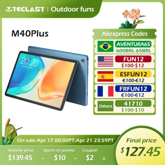 [World Premiere] Teclast M40 Plus 10-1 Inch Tablet Android 12 1920X1200 8Gb Ram 128Gb Rom Mt8183 8 Cores Gps Type-c Metal Body