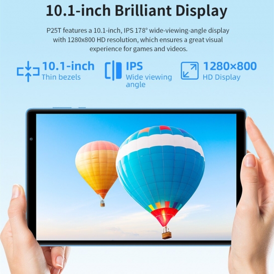 [World Premiere]Teclast P25T Android 12 Tablet 10-1 Inch Ips 4Gb Ram 64Gb Rom Wi-fi 6 Bt5-0 Type-c A133 Quad Core Dual Cameras