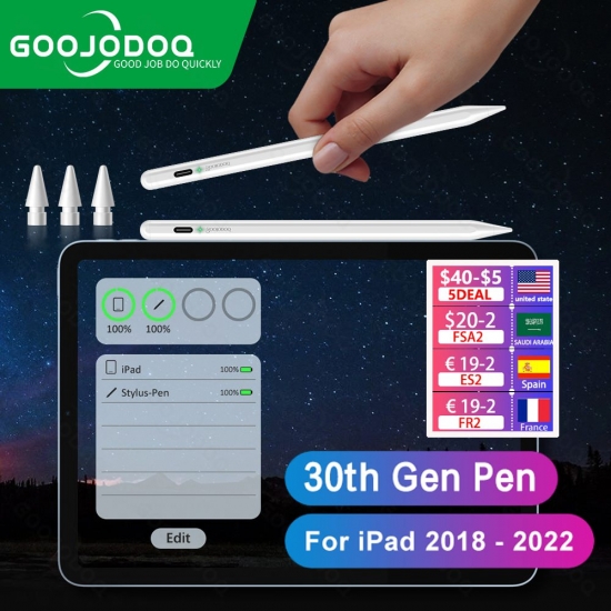 For Apple Pencil 2 1 For Ipad Pencil Bluetooth Stylus Pen For Ipad Pen 2022 2021 2020 2019 2018 Air 5 For Apple Pencil