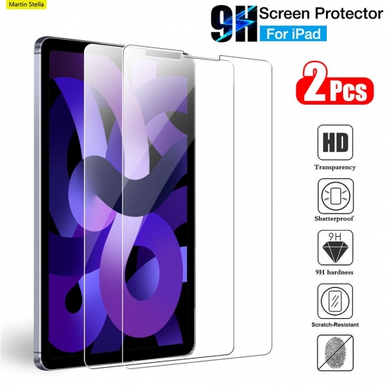 2Pcs Tempered Glass Screen Protector Cover For Apple Ipad Air 5 4 2022 Pro 11  2018 9-7 Inch Ipad 10-2 6Th 5Th Gen Tempered Film